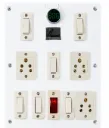 Krish Premium Modular Switch Board with Digital Voltmeter, Heavy Duty 16A Power Board, 6 Switches & 3 Sockets, Heat Resistant & Shock Proof Board for Home/Office, 1 Meter Wire Included